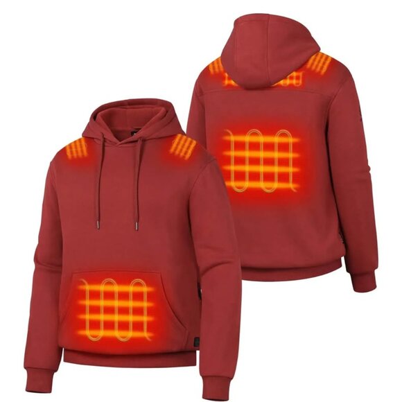 ORORO Unisex Heated Pullover Hoodie with 5 Heating Zones,Fleece Hooded Sweatshir - Picture 4 of 8